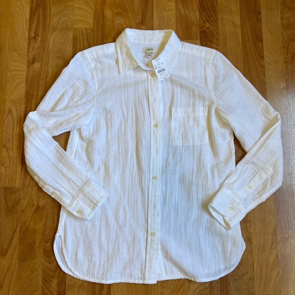 J. Crew Women's White Button Down Shirt
